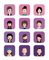 People avatars with colorful backgrounds vector