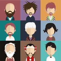 People avatars with colorful backgrounds vector