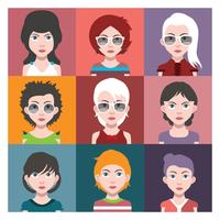 Avatares de personas con fondos coloridos. vector