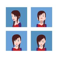 People avatars with colorful backgrounds vector