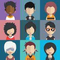 Avatares de personas con fondos coloridos. vector