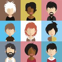 People avatars with colorful backgrounds vector