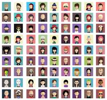 Avatares de personas con fondos coloridos. vector