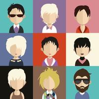 People avatars with colorful backgrounds vector