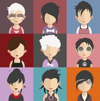 People avatars with colorful backgrounds vector