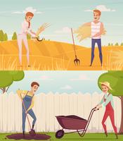 Gardeners At Work Compositions vector
