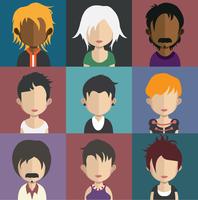 People avatars with colorful backgrounds vector