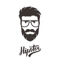 Hipster portrait in glasses. Stylish man.  vector