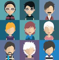 People avatars with colorful backgrounds vector