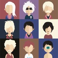 People avatars with colorful backgrounds vector