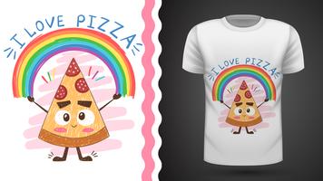 Linda pizza - idea para imprimir camiseta vector