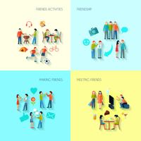 Friendship Icons Set  vector