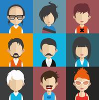 People avatars with colorful backgrounds vector