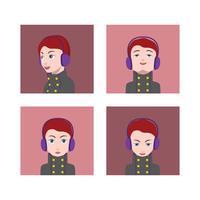 People avatars with colorful backgrounds vector