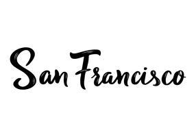 Caligrafía de letras de mano de San Francisco. vector