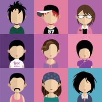 People avatars with colorful backgrounds vector