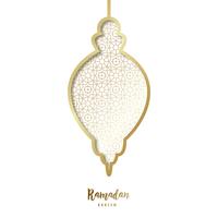 Ramadán decorativo de linterna dorada. vector