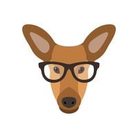 Deer female in glasses. vector