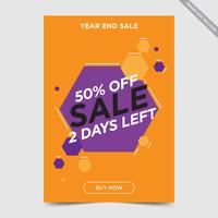 Flyer design for Sale , concept sale flyer bunting orange purple color vector illustration