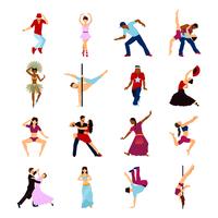 Conjunto de baile de personas vector