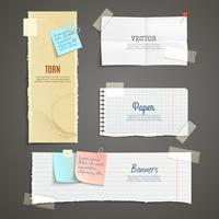 Torn Paper Banner Set vector