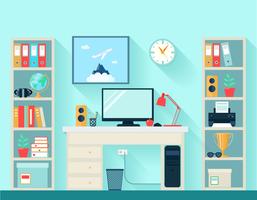 Workspace In Room vector