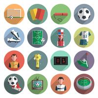 Iconos de fútbol conjunto plano vector