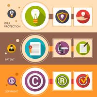 Patent Idea Protection Banner Set vector