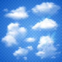 Transparent Clouds On Blue vector