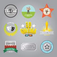 Cinema labels collection vector