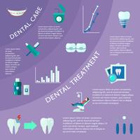 Dental Flat Color Infographic  vector