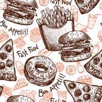 Fast Food Seamless Pattern vector