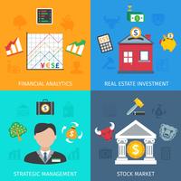 Investment Flat Set vector