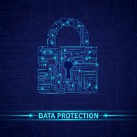 Concepto de protección de datos vector