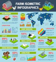 Domestic cattle breeding farm infographic poster vector