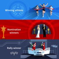 Sports And Nomination Winners Banners Set vector