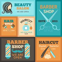 Hairdress Poster Set vector