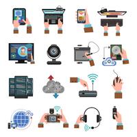 It Devices Icons Flat vector