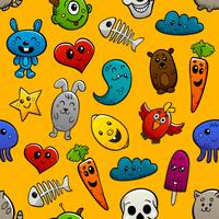 Graffiti Characters Seamless Ornament vector