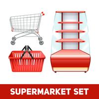 Supermarket Realistic Set vector