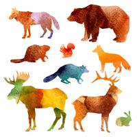 Watercolor Animals Set vector