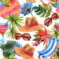 Summer vacation travel seamless pattern vector