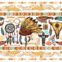 Native Americans Seamless Pattern vector