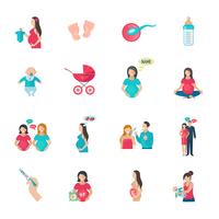 Pregnancy Icons Flat vector