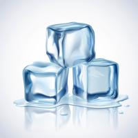 Cubitos de hielo azul vector