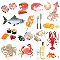 Seafood Icons Set vector