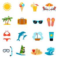 Conjunto de iconos de verano vector