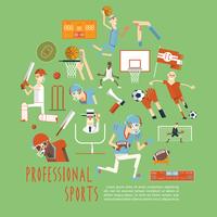 Professional competitive team sports concept poster vector