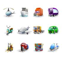 Transport And Delivery Icons Set vector