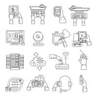 Línea de iconos de dispositivos vector